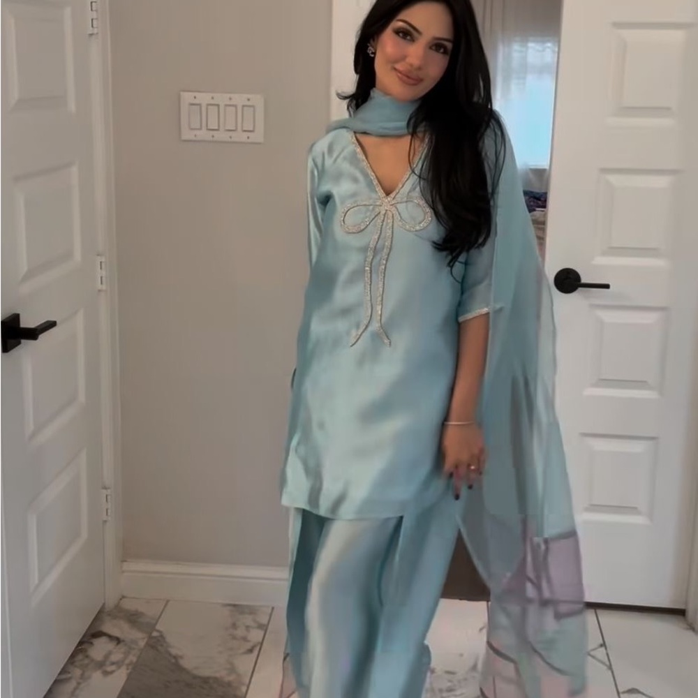 pure sheesha silk farshi shalwar hand  embroidered sizes and colors available
